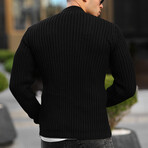 Roving Knitted Buttoned Cardigan // Black (S)