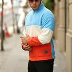 Half-Zipped Fleece Sweatshirt // Blue (L)