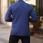 Pocket Detailed Knitwear Jacket // Indigo (S)