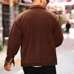 Comfortable Fleece Jacket // Brown (M)