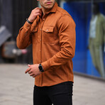 Suede Shirt-Jacket // Light Brown (2XL)