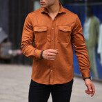 Suede Shirt-Jacket // Light Brown (S)