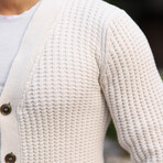 Roving Knit Buttoned Cardigan // Stone (L)