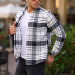 Striped Checkered Lumberjack Fit Shirt // Black (S)