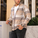 Striped Checkered Lumberjack Fit Shirt // Beige (L)