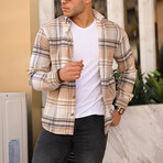 Striped Checkered Lumberjack Fit Shirt // Beige (2XL)