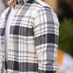 Striped Checkered Lumberjack Fit Shirt // Black (S)