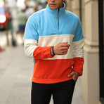 Half-Zipped Fleece Sweatshirt // Blue (L)