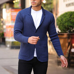 Pocket Detailed Knitwear Jacket // Indigo (S)