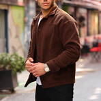 Comfortable Fleece Jacket // Brown (L)