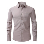 Solid Long Sleeve Button Up // Light Gray (L)