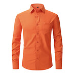 Solid Long Sleeve Button Up // Orange (XS)