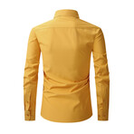 Solid Long Sleeve Button Up // Yellow (M)