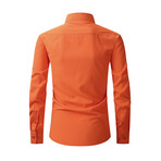 Solid Long Sleeve Button Up // Orange (M)