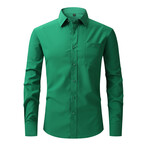 Solid Long Sleeve Button Up // Green (M)