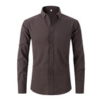 Solid Long Sleeve Button Up // Gray Brown (M)