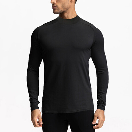 Long Sleeve Turtle Neck Shirt // Black (L)