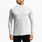 Mock Neck Longsleeve T-Shirt // White (S)