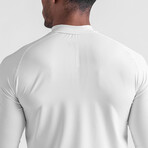 Mock Neck Longsleeve T-Shirt // White (S)