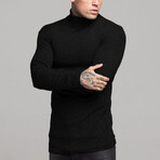 Long Sleeve Trutle Neck Sweater // Black (XS)
