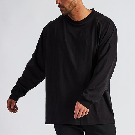 Loose Fit Long Sleeve Shirt // Black (XS)