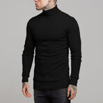 Long Sleeve Trutle Neck Sweater // Black (XS)