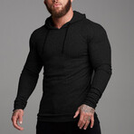 Long Sleeve Form Fitting Hoodie // Black (XS)