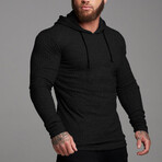 Long Sleeve Form Fitting Hoodie // Black (XS)