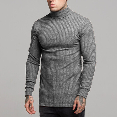 Long Sleeve Trutle Neck Sweater // Gray (XS)