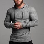 Long Sleeve Form Fitting Hoodie // Gray (XS)