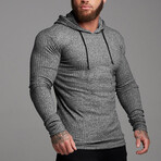 Long Sleeve Form Fitting Hoodie // Gray (XS)