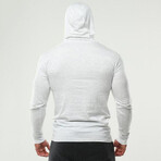 Long Sleeve Form Fitting Hoodie // Solid White (S)