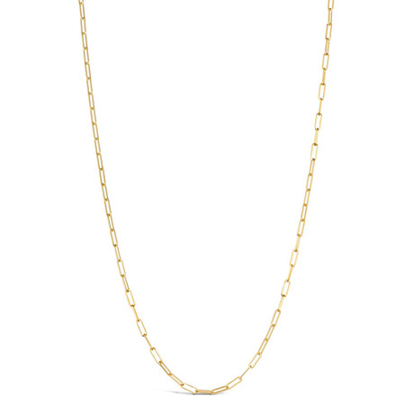 14K Yellow Gold Mini Paper Clip Necklace