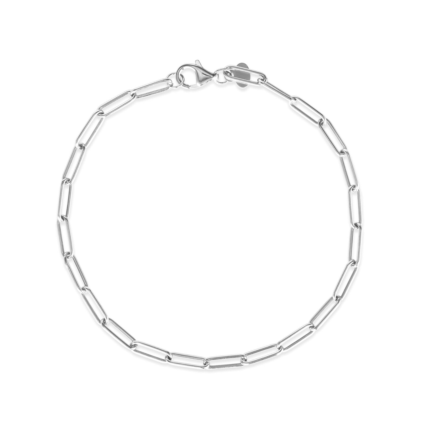 14K White Gold Chunky Paper Clip Bracelet - Dainty by Daniella Karagach ...