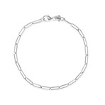 14K White Gold Chunky Paper Clip Bracelet