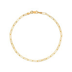 14K Yellow Gold Mini Paper Clip Bracelet
