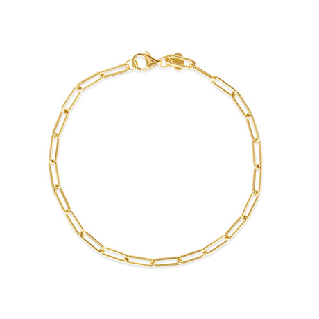 14K Yellow Gold Chunky Paper Clip Bracelet