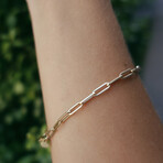14K Yellow Gold Mini Paper Clip Bracelet