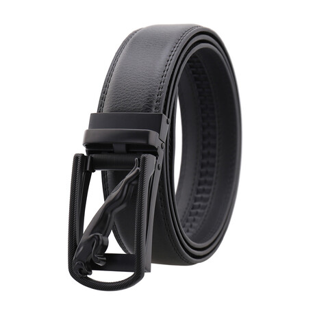 Leather Belt // Leather Belt // Black Belt - Black Buckle // Model AEBL173