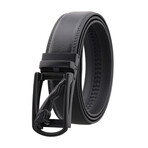 Leather Belt // Leather Belt // Black Belt - Black Buckle // Model AEBL173