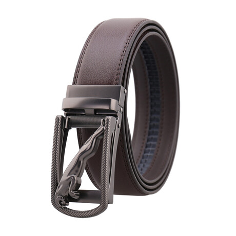 Leather Belt // Leather Belt // Brown Belt - Gun Metal Buckle // Model AEBL187