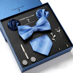8 Pc Tie & Accesory Set // Light Blue Pattern