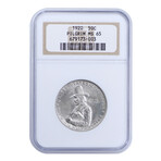 1920 Pilgrim Commemorative Silver Half Dollar // NGC Certified MS65 // Deluxe Collector's Pouch