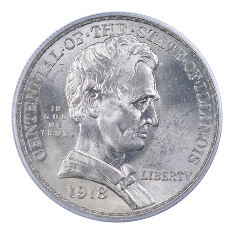 1918 Lincoln Commemorative Half Dollar // PCGS Certified MS64 // Deluxe Collector's Pouch