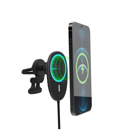MagLock Magnetic Wireless Fast Charging Mount for iPhone 14 // Vent // Black