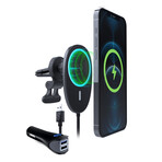 MagLock Magnetic Wireless Fast Charging Mount for iPhone 14 // Vent // Black