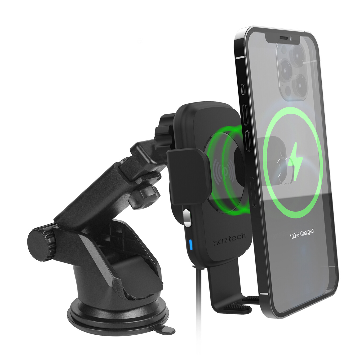 Smart Grip 15W Wireless Fast Charging Mount | Vent + Dashboard + Windshield  | Black