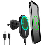 MagVent Magnetic Wireless Fast Charging Mount for iPhone 14 // Vent // Black
