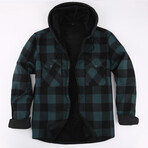 Hooded Flannel Jacket // Green (S)
