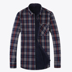Long Sleeve Flannel Shirt // Blue (M)